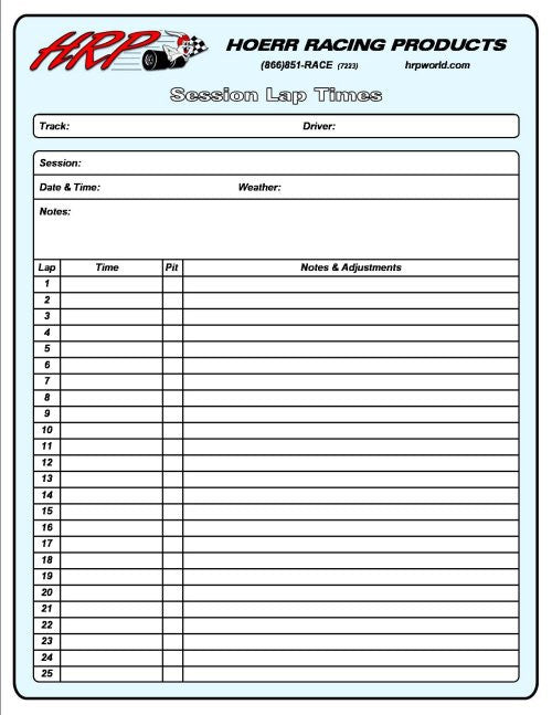 Session Lap Times Pad