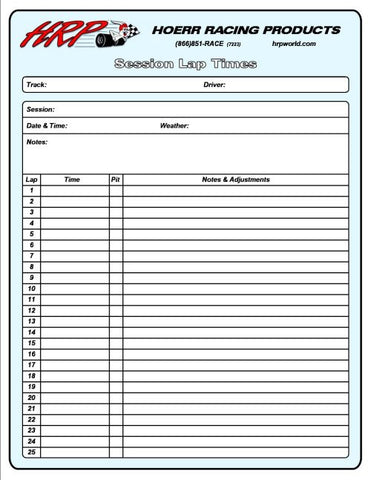 Session Lap Times Pad
